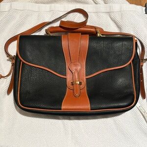 Dooney Bourke Classic Black and Brown Leather Messenger Bag - Unbranded